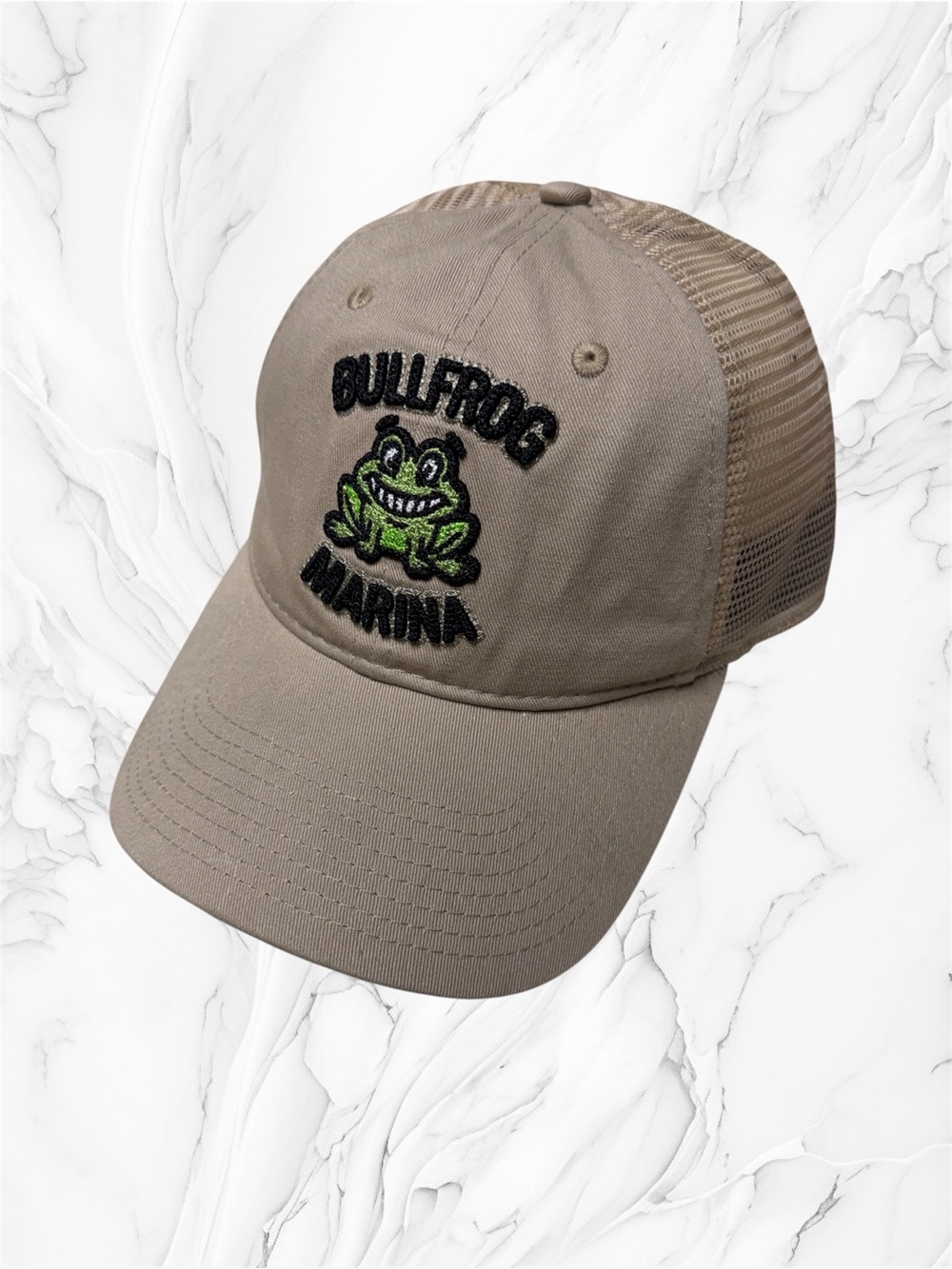 Pukka bullfrog marina Khaki Mesh Trucker Hat adjustable